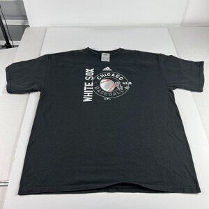 Y2K 2004 Adidas MLB Chicago White Sox Baseball Shirt Adult Large Black Faded Tee
